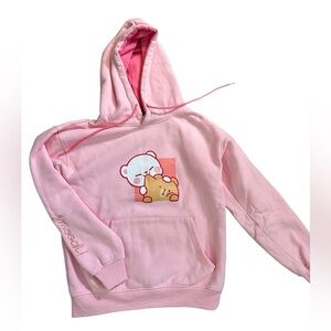 Milk Mocha Bear hoodie Pink Embroidered Smooch sz XS